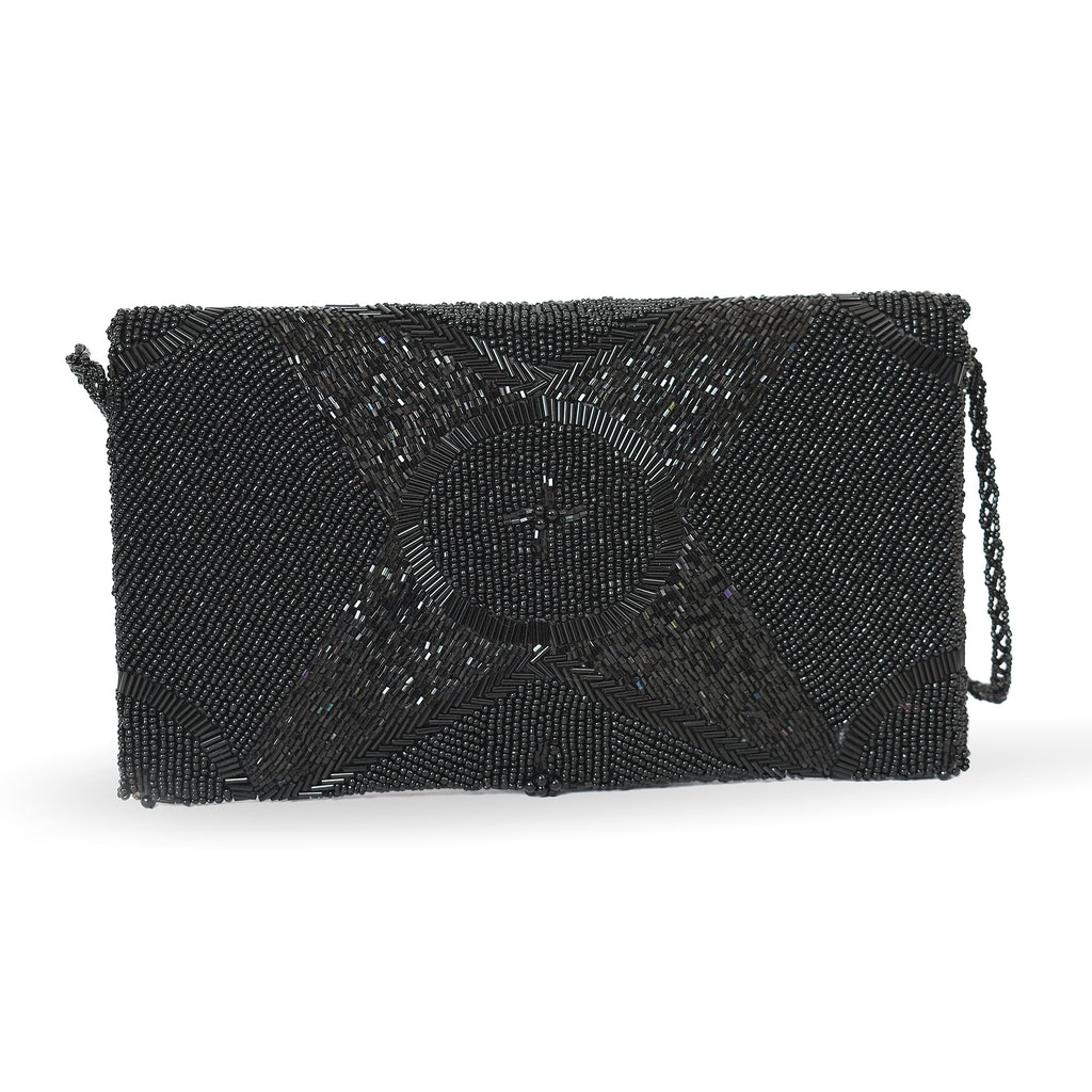 Black Elegance Beads Clutch