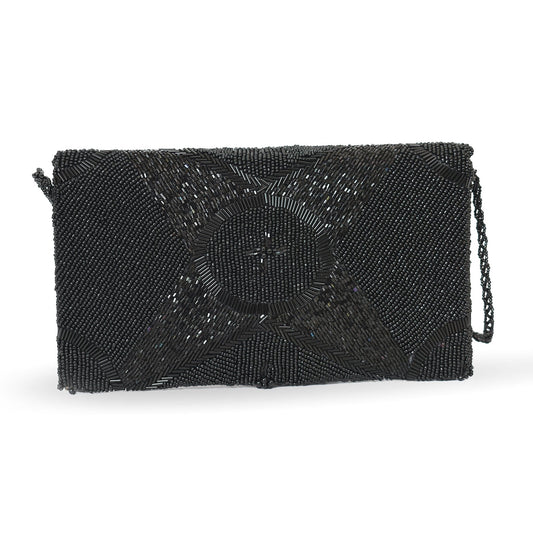 Black Elegance Beads Clutch
