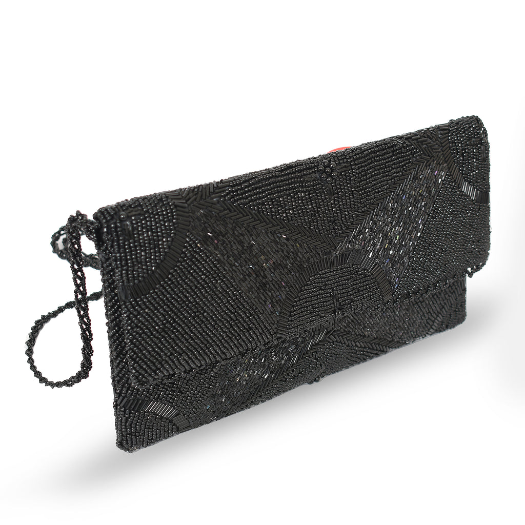Black Elegance Beads Clutch