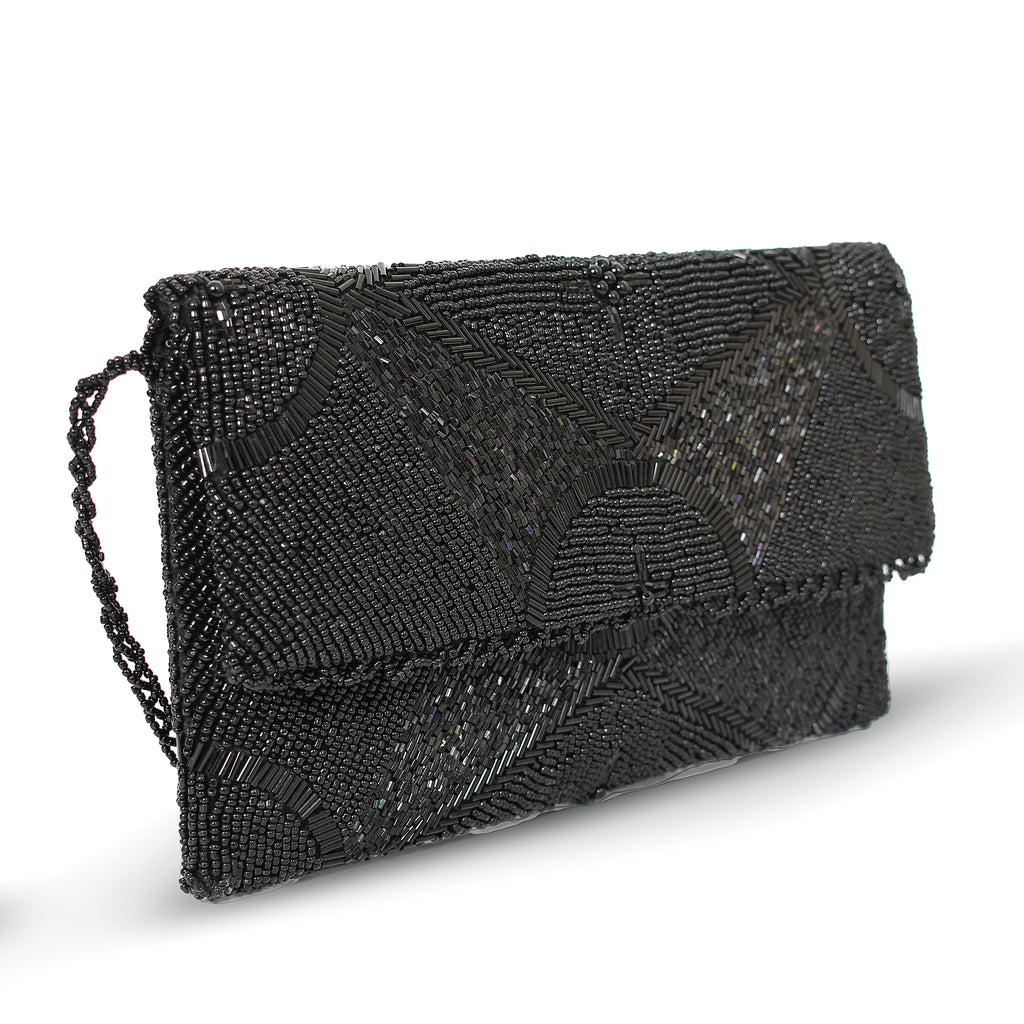 Black Elegance Beads Clutch