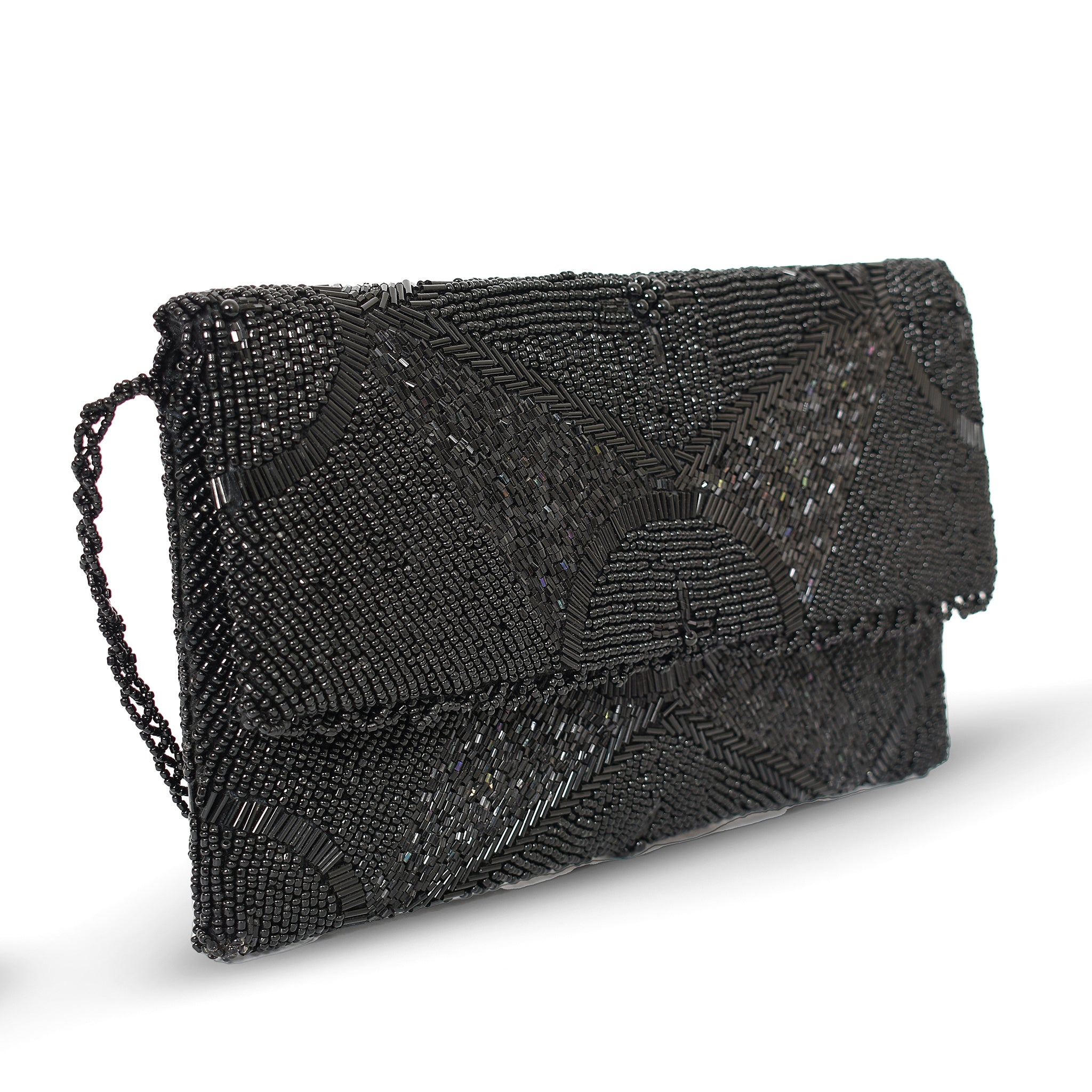 Black Elegance Beads Clutch