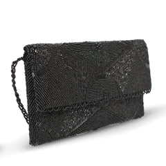 Black Elegance Beads Clutch