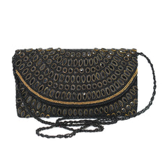 Black Crystal Bloom Clutch