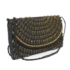 Black Crystal Bloom Clutch