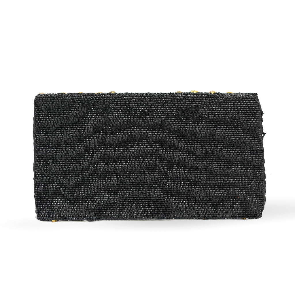 Black Crystal Bloom Clutch