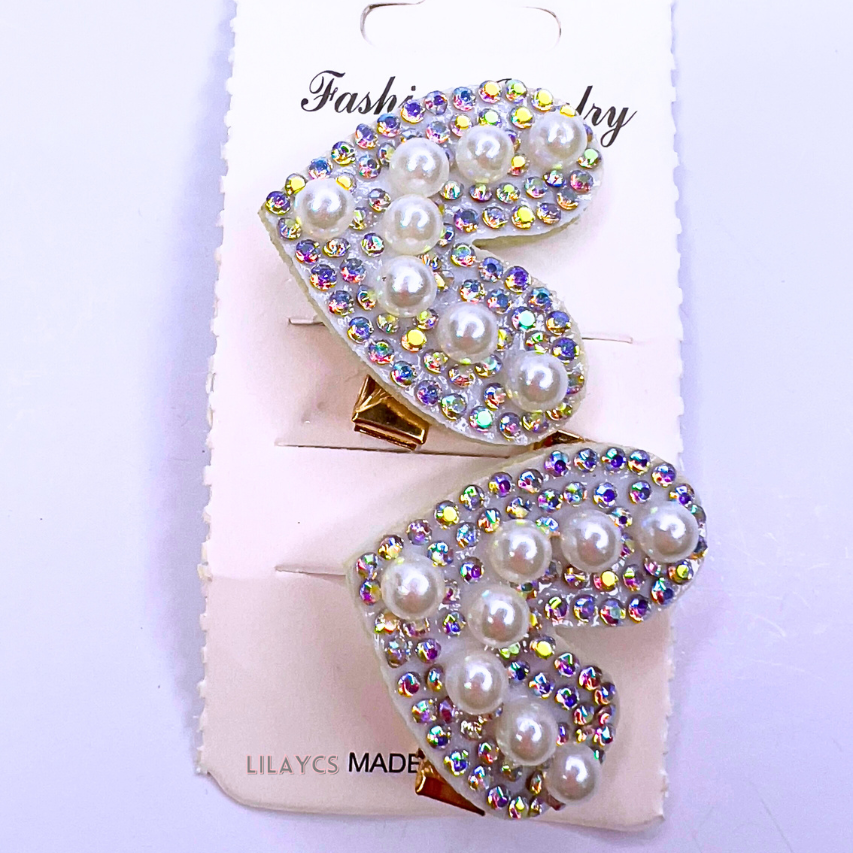 2 Hair Pins - Korean White Pearl Hair Clip For Girls