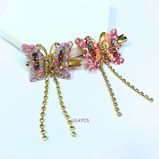 1 PC - Metal Cute Butterfly Pearl Hair Clip - Charming Hair Accessories for Stylish Looks