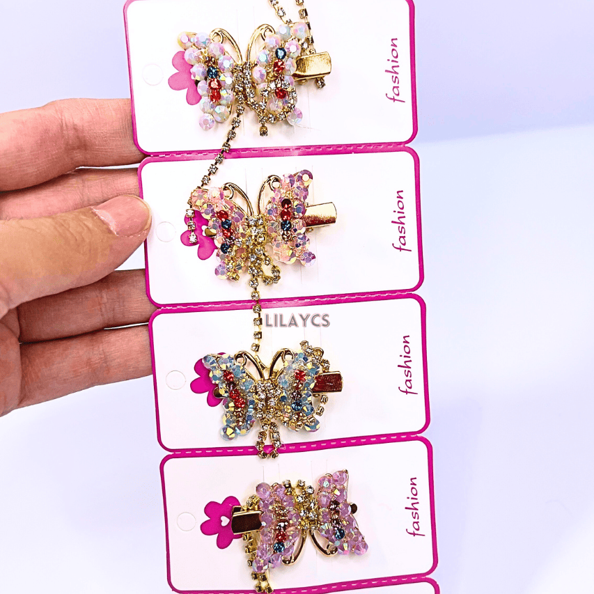 1 PC - Metal Cute Butterfly Pearl Hair Clip - Charming Hair Accessories for Stylish Looks