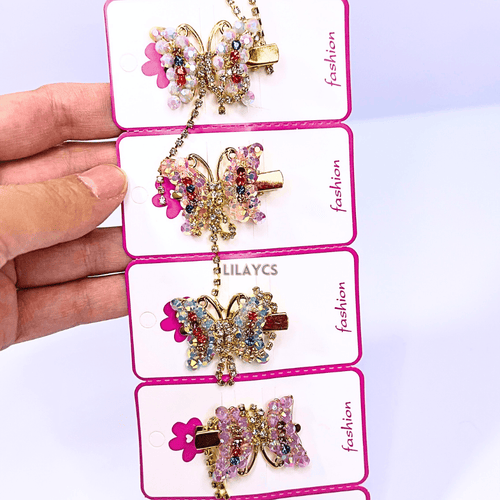1 PC - Metal Cute Butterfly Pearl Hair Clip - Charming Hair Accessories for Stylish Looks