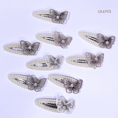 Multicolor Pearl Butterfly Hair Clips - Tic Tac Clips