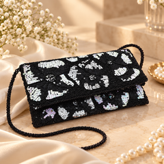 Moonlit Floral Clutch