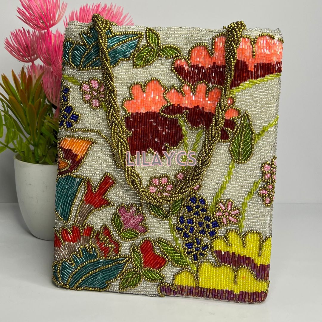 Multi Color Handmade Bag Beaded Work