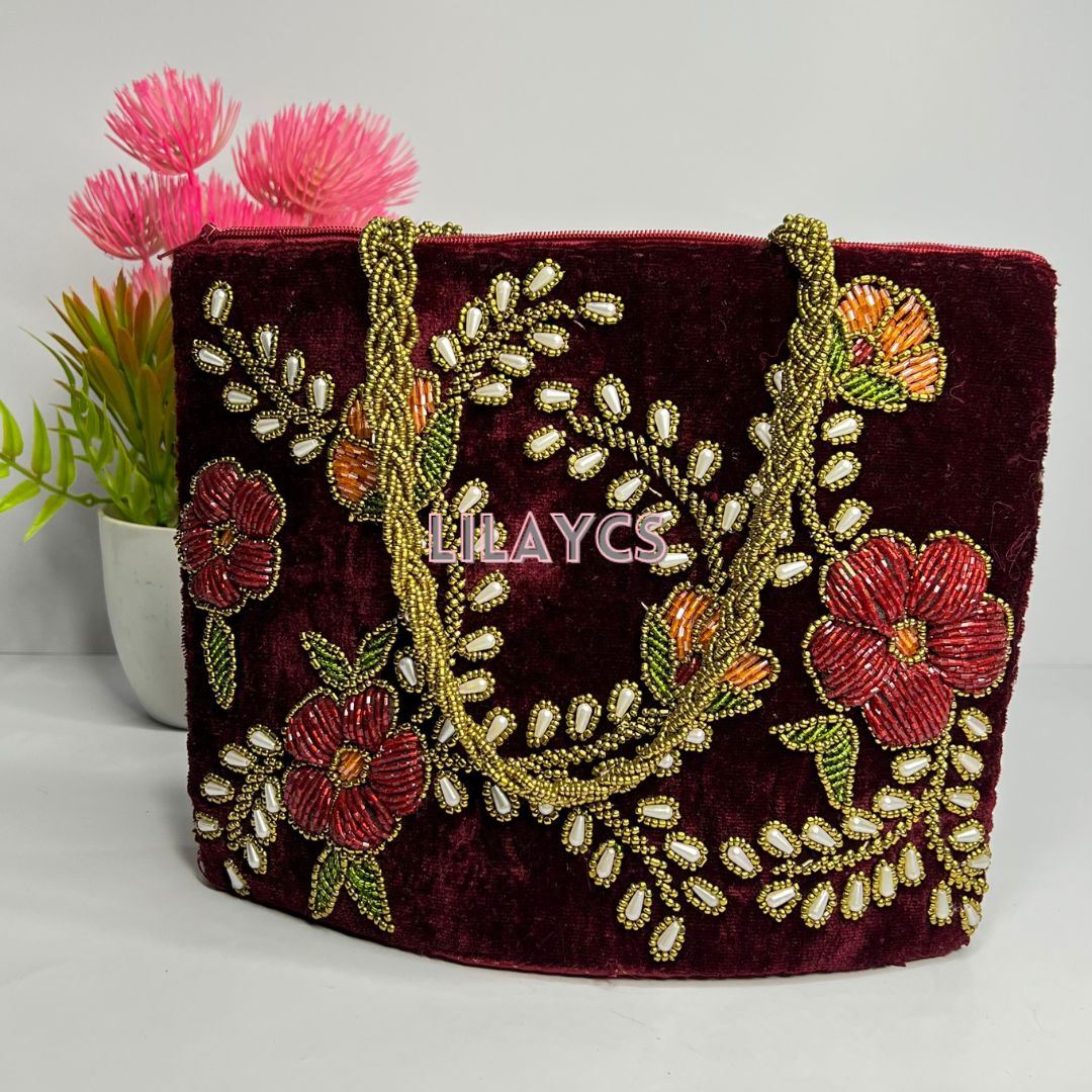 Vintage Velvet Beaded Handmade bag