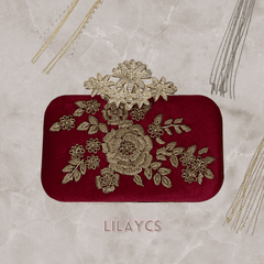 Silk Handicraft Embroidered Box Clutch Bag Purse: Perfect for Eid, Bridal, Casual, Party, and Wedding
