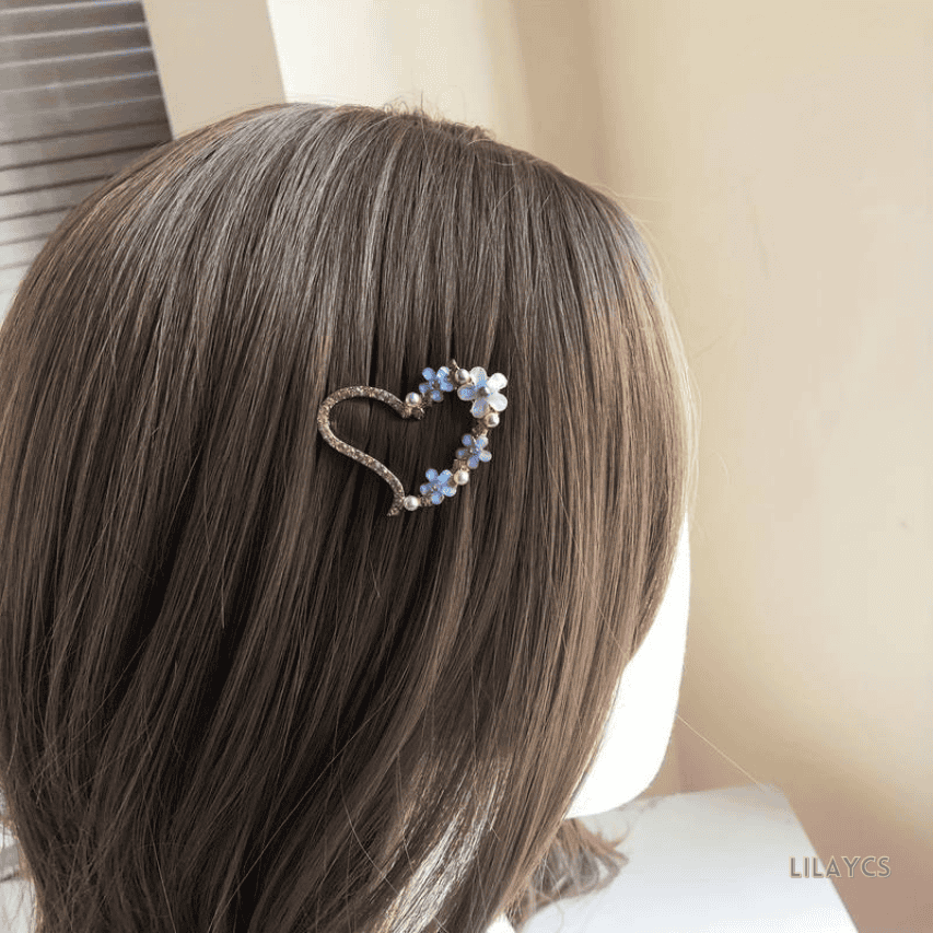 Premium Hair Clips: Heart Shape, Half Moon, Circle and Flower Shape Hair Pins or Women and Girls