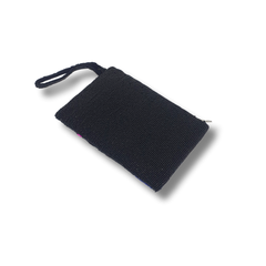 Black Floral Beaded Wallet