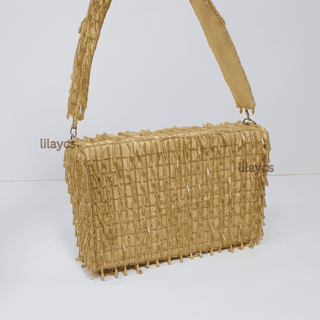 Luxe Gold Beaded Bag