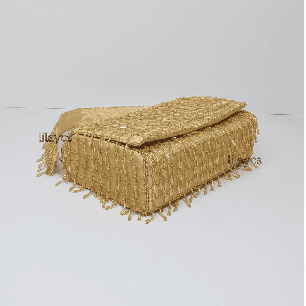 Luxe Gold Beaded Bag