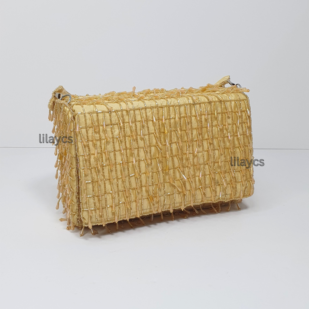 Luxe Gold Beaded Bag