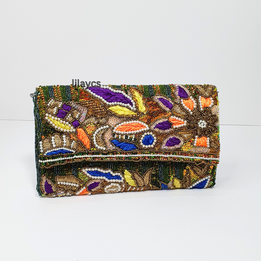 Nocturnal Splendor Beaded Clutch