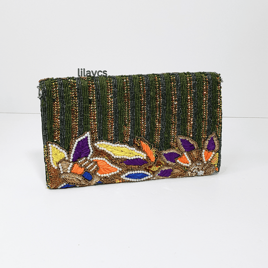 Nocturnal Splendor Beaded Clutch