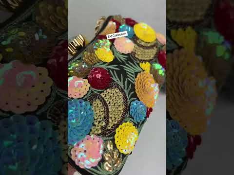 3D Flowers - Fashionably Elegant Metal Clutch Purse: Perfect for Ladies, Parties, and Weddings